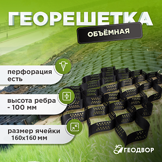 Объемная георешетка 160/100 (18) с перфорацией