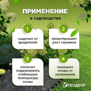 Спанбонд 80 мкм шир. 1,6 м (10 м.п) черный