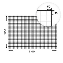 Панель сварная оцинкованная 3,1х2,1 м, 3 мм, яч. 5х5 см
