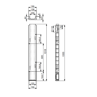 Лоток водоотводный Standart пластиковый h. 63