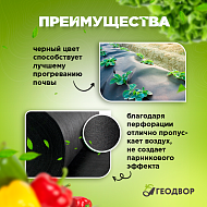 Спанбонд 300 мкм шир. 1,6 м (50 м.п) черный